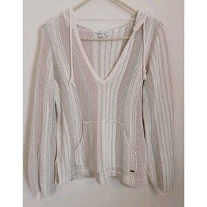 O’Neill Baja Striped Hoodie Womens Small V Neck Beach Surf Coastal Boho Hippie